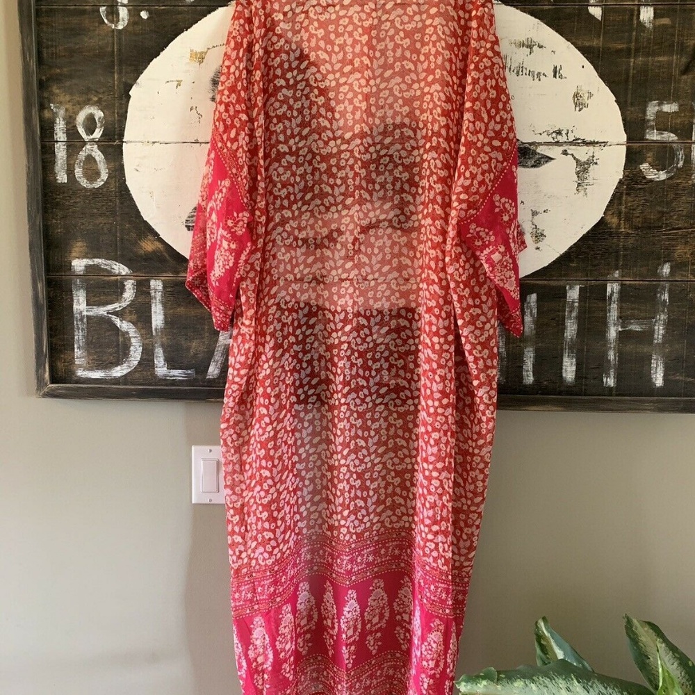 Boutique Chiffon Floral Kimono Duster Maxi Jacket - Picture 4 of 8